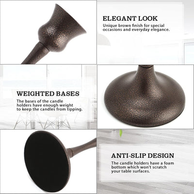 Set 3 portavelas metal para candelabros chimenea decoración