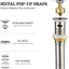 Tapón drenaje desplegable níquel cepillado con colador metal