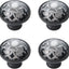 4 Pomos Cerámica Cajones 1.3pulg Blanco Negro