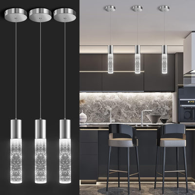 Lámparas colgantes LED cristal burbujas isla cocina 6W