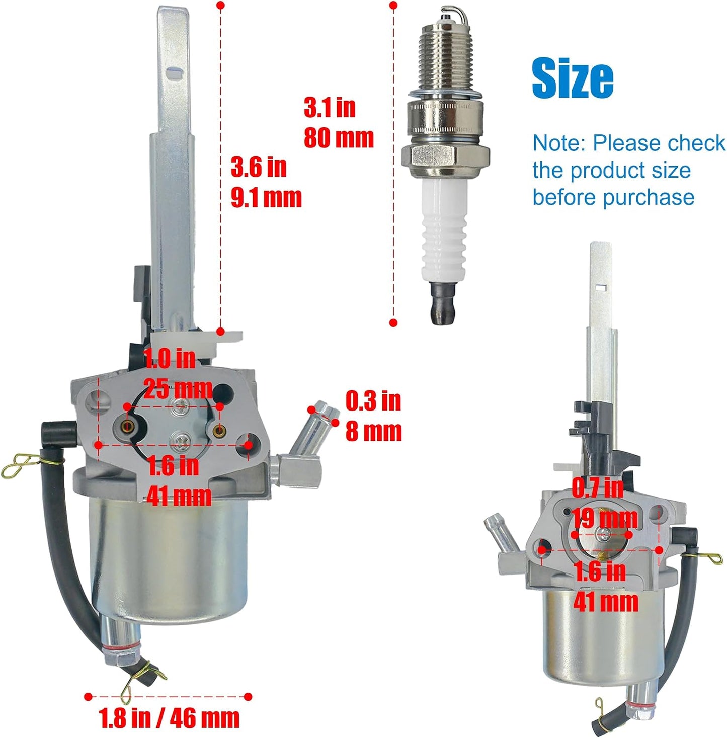 Repuesto carburador soplador nieve Ariens LCT 03121 Poulan