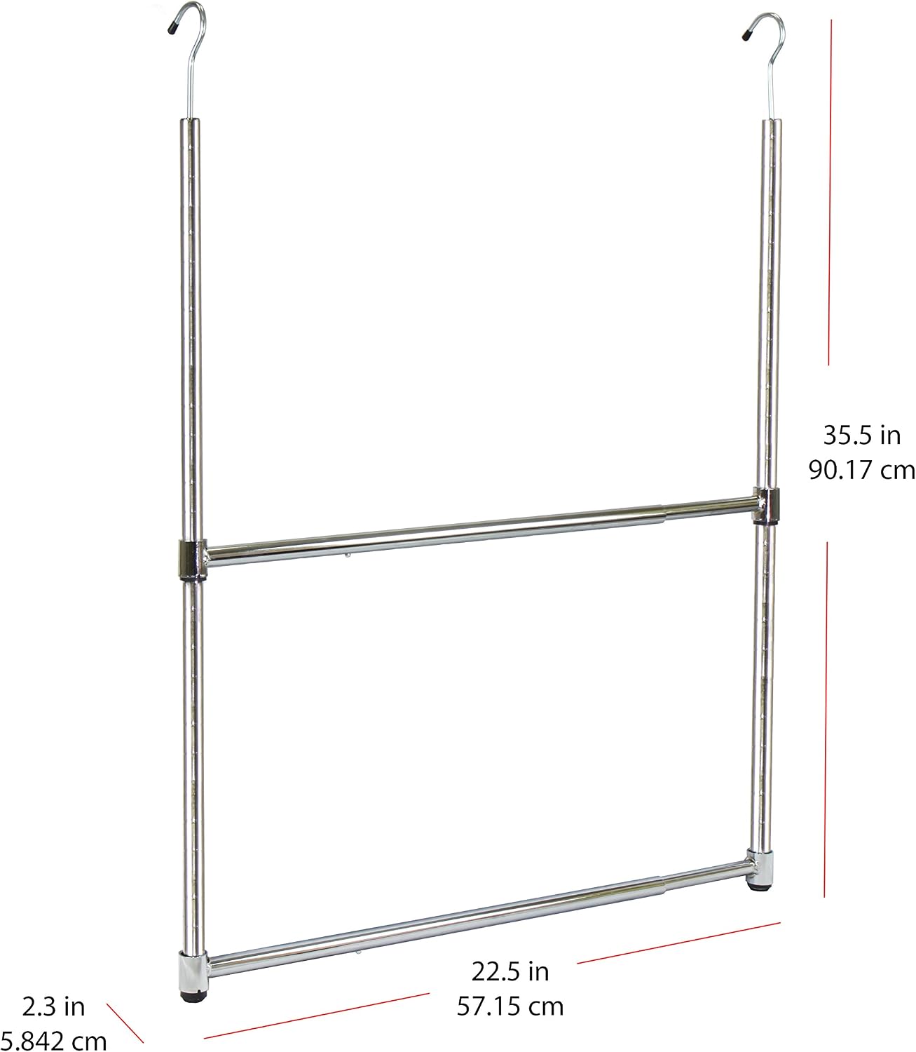 Colgador armario ajustable 2 niveles cromado