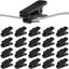 24 Clips Cable Auriculares Negro