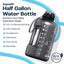 Botella agua 64oz sin BPA con pajilla tapa 2en1 azul