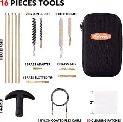 Kit limpieza airgun 177 y .22 cal con cepillos y organizador