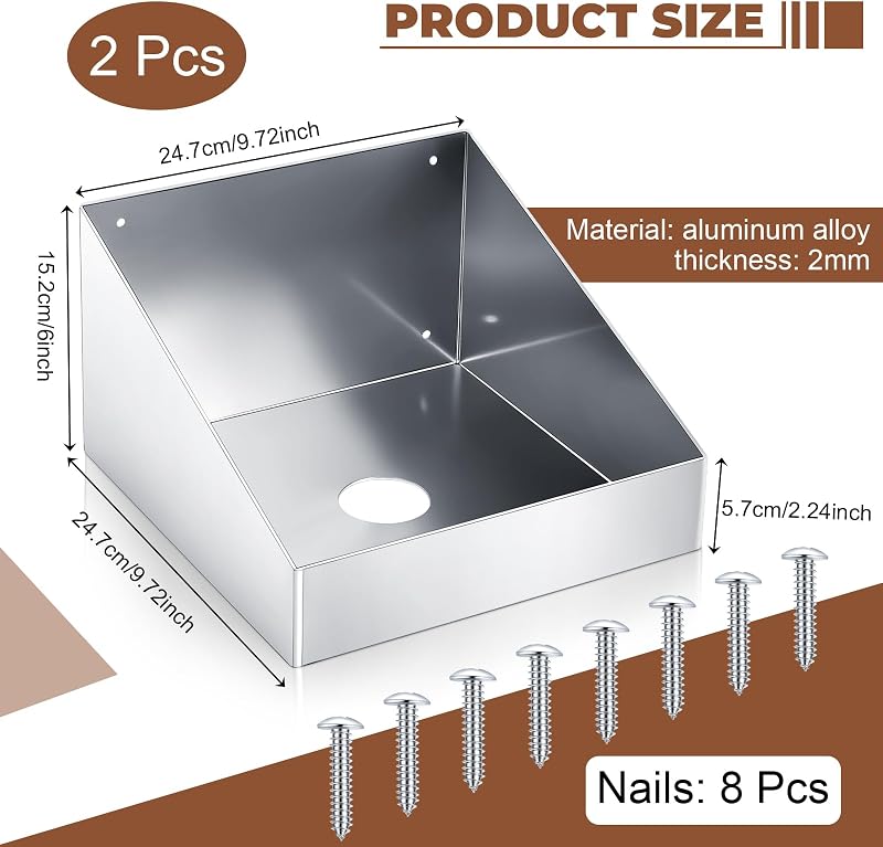 2 Pzas Soporte Aluminio para Pared Organiz. Remolque 9.7pulg