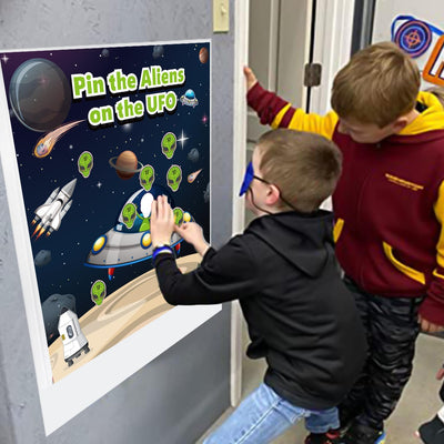 Juego decoración fiesta alienígenas para aula y cumpleaños