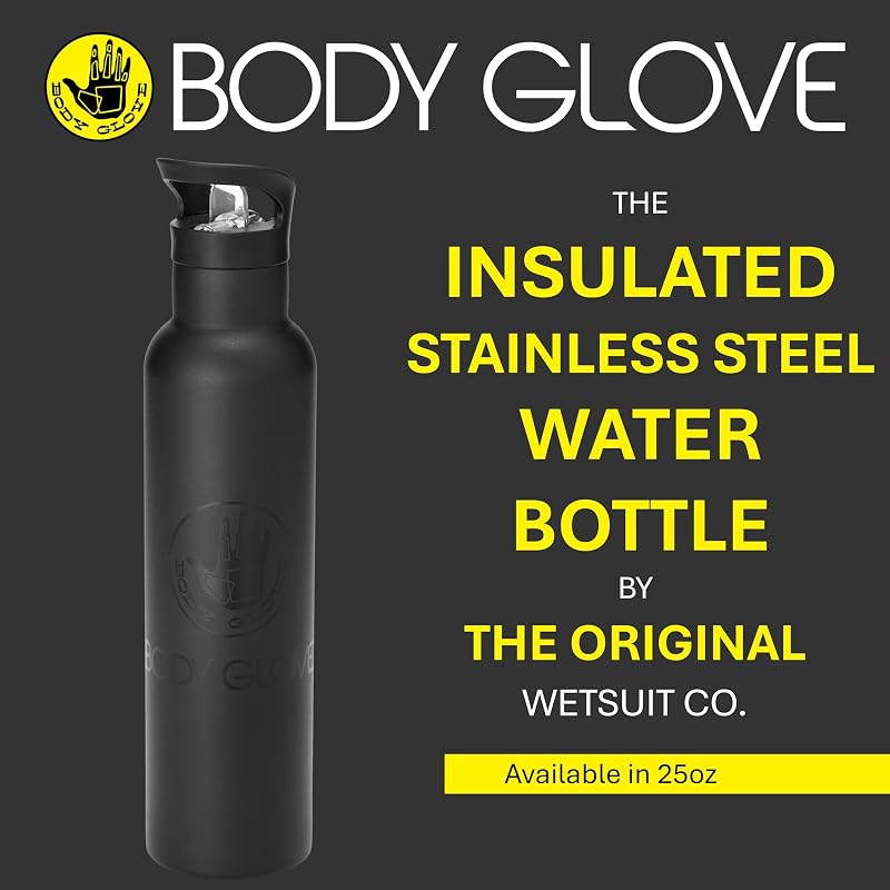 Botella agua acero inox 25oz termo deporte con popote