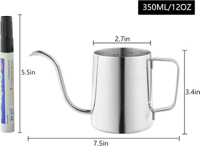 Regadera acero inox 12oz boquilla larga para plantas