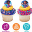 Anillos encanto cupcakes 3D multicolor seguros 24 pzas
