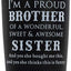 Vaso 20oz para hermano con texto 'I A Proud Brother'