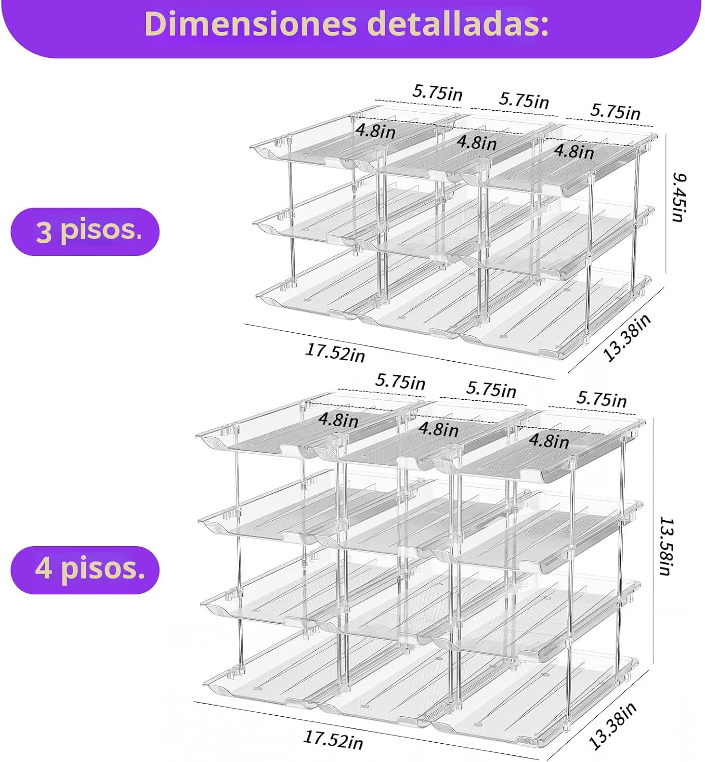 Organiz. latas despensa modular 3 niveles 36 latas