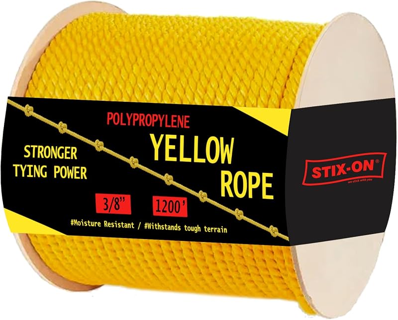 Cuerda náutica trenzada 3/8pulg 1200pies amarilla resistente