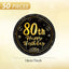 50 Platos Cumpleaños 7pulg Negro Dorado 80 Años