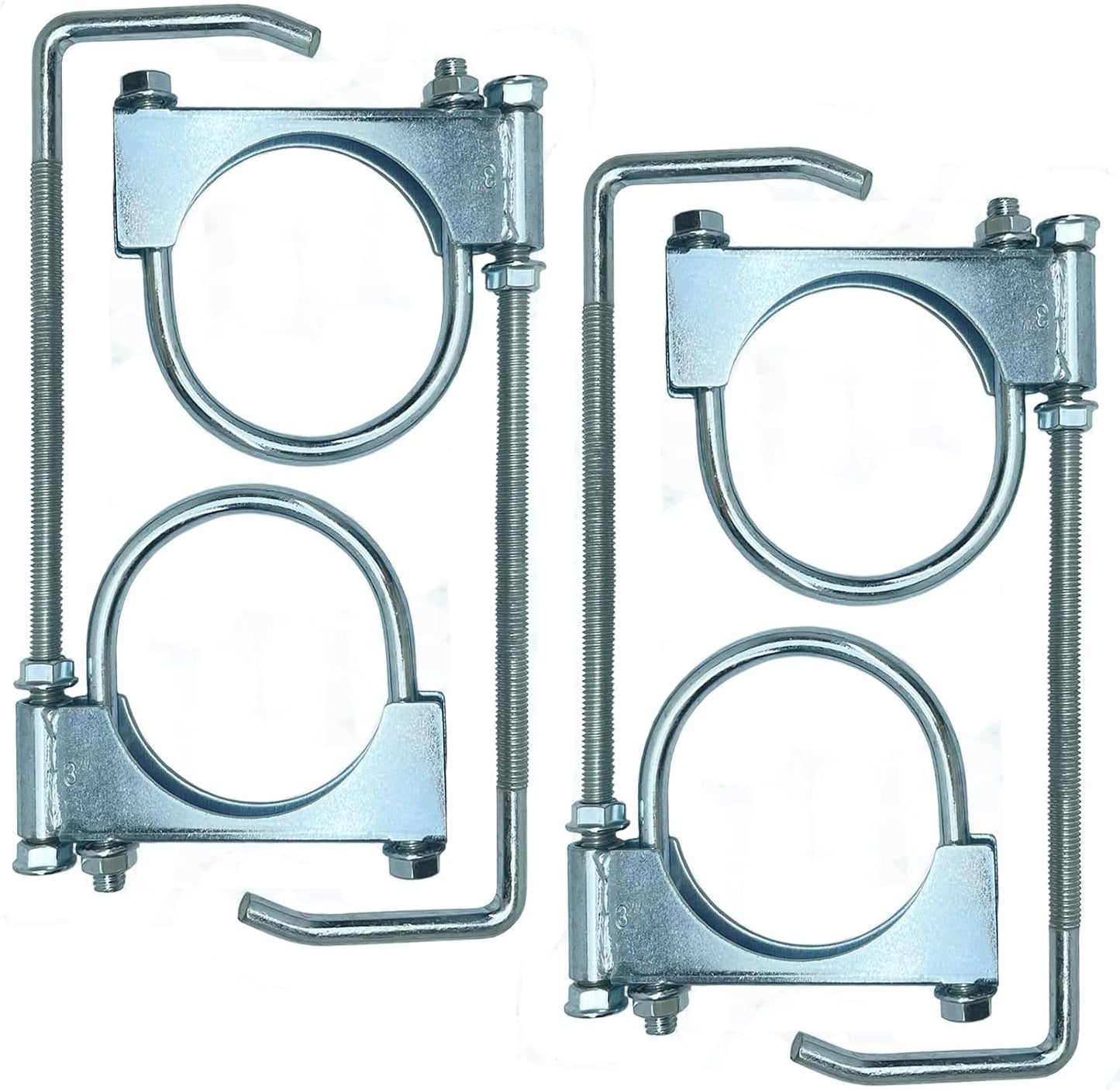 Abrazadera escape universal 3pulg con colgador 4pzas