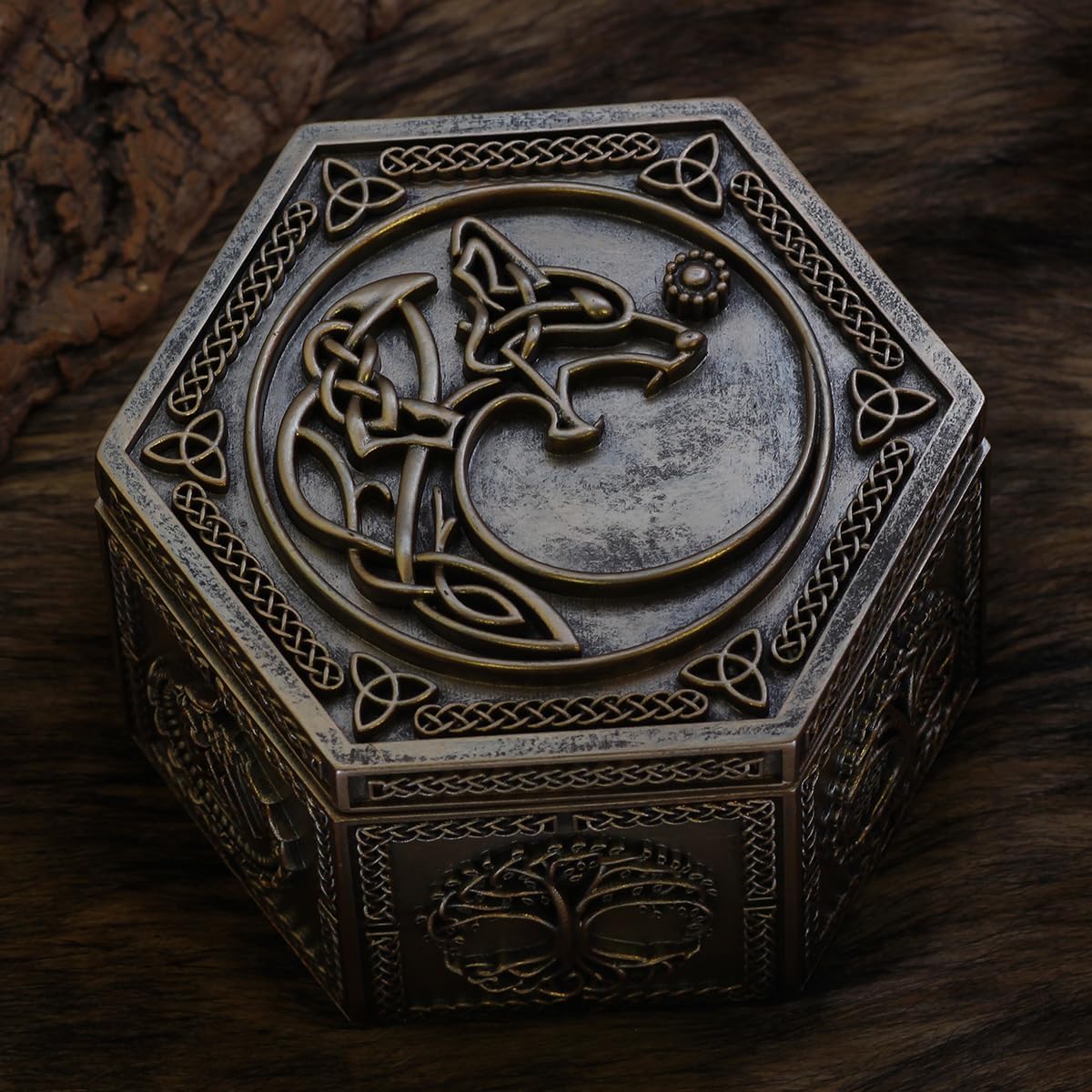Joyero vikingo lobo Yggdrasil regalo