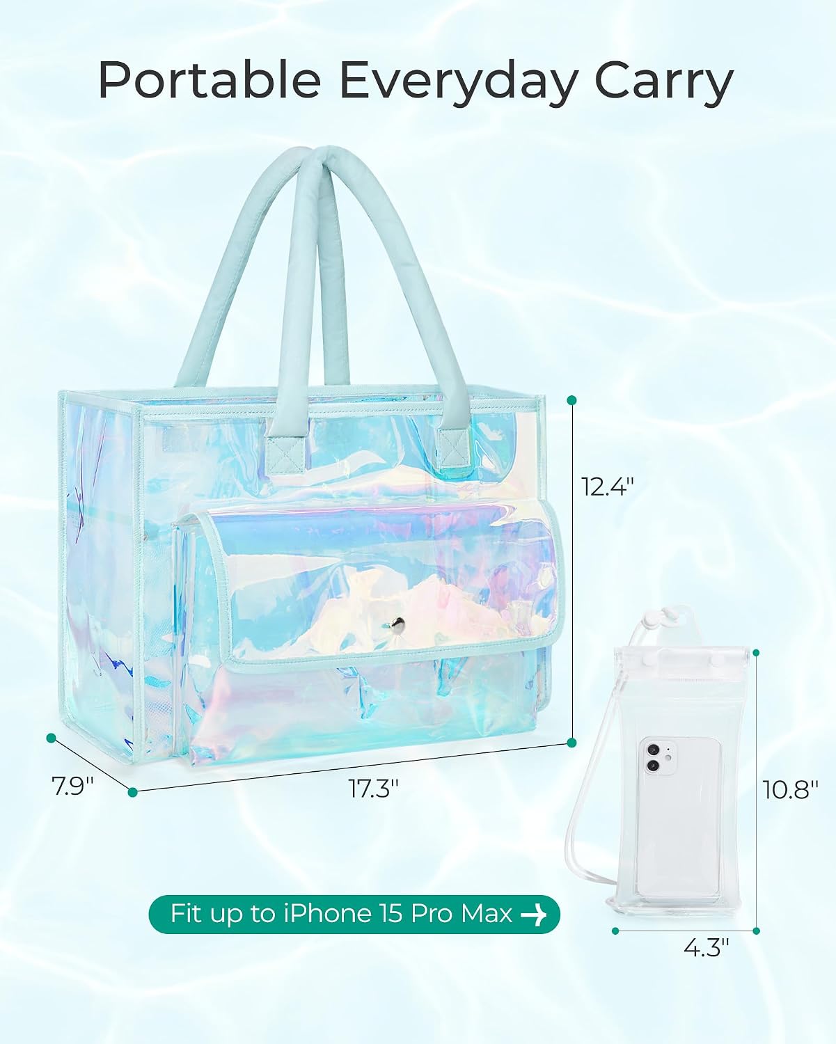 Bolsa playa impermeable mujer con bolsa teléfono