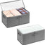 2 Cajas Almacenamiento 65L Tapas Transparentes Plegables