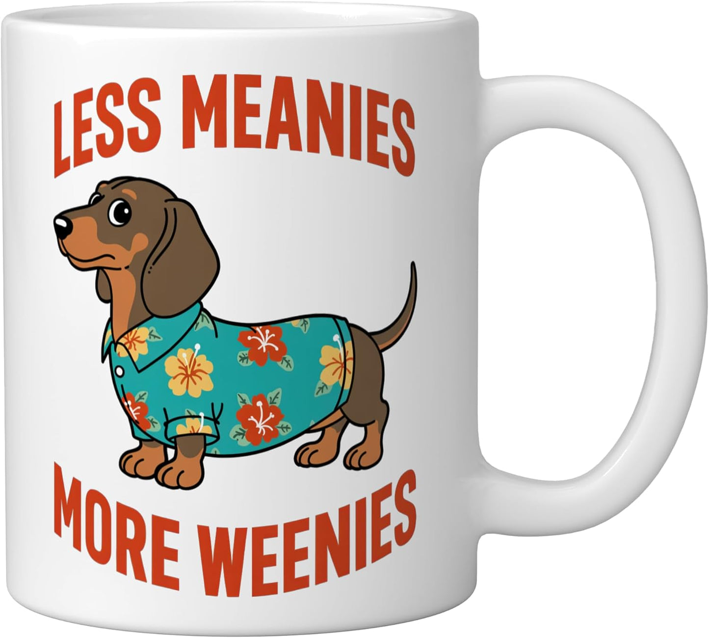Taza Cerámica Perro Dachshund Blanca
