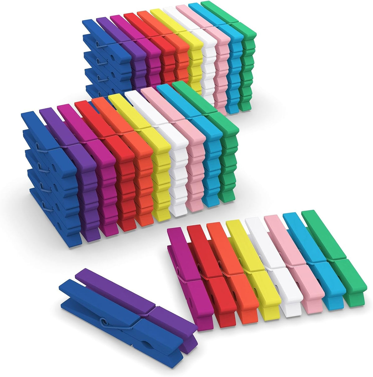 100 Pzas Alfileres Madera Colores para Manualidades y Aula