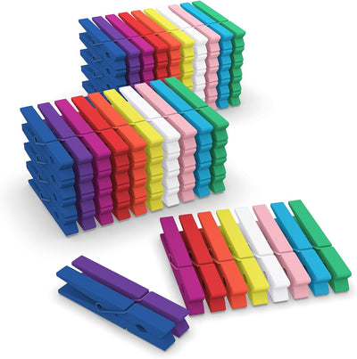 100 Pzas Alfileres Madera Colores para Manualidades y Aula