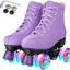 Patines de Cuero PU con Ruedas Iluminadas Unisex para Niños