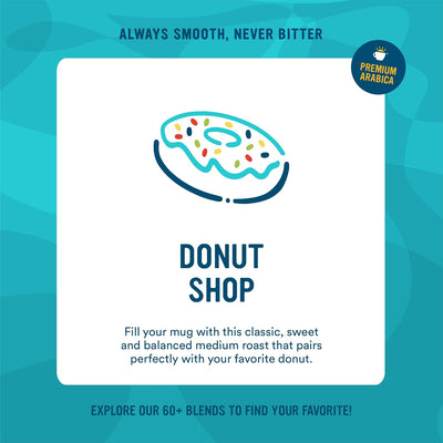 Bolsa café molido tostado mezcla donut shop 28oz