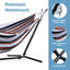 Hamaca doble 550lb soporte acero 10ft funda transporte