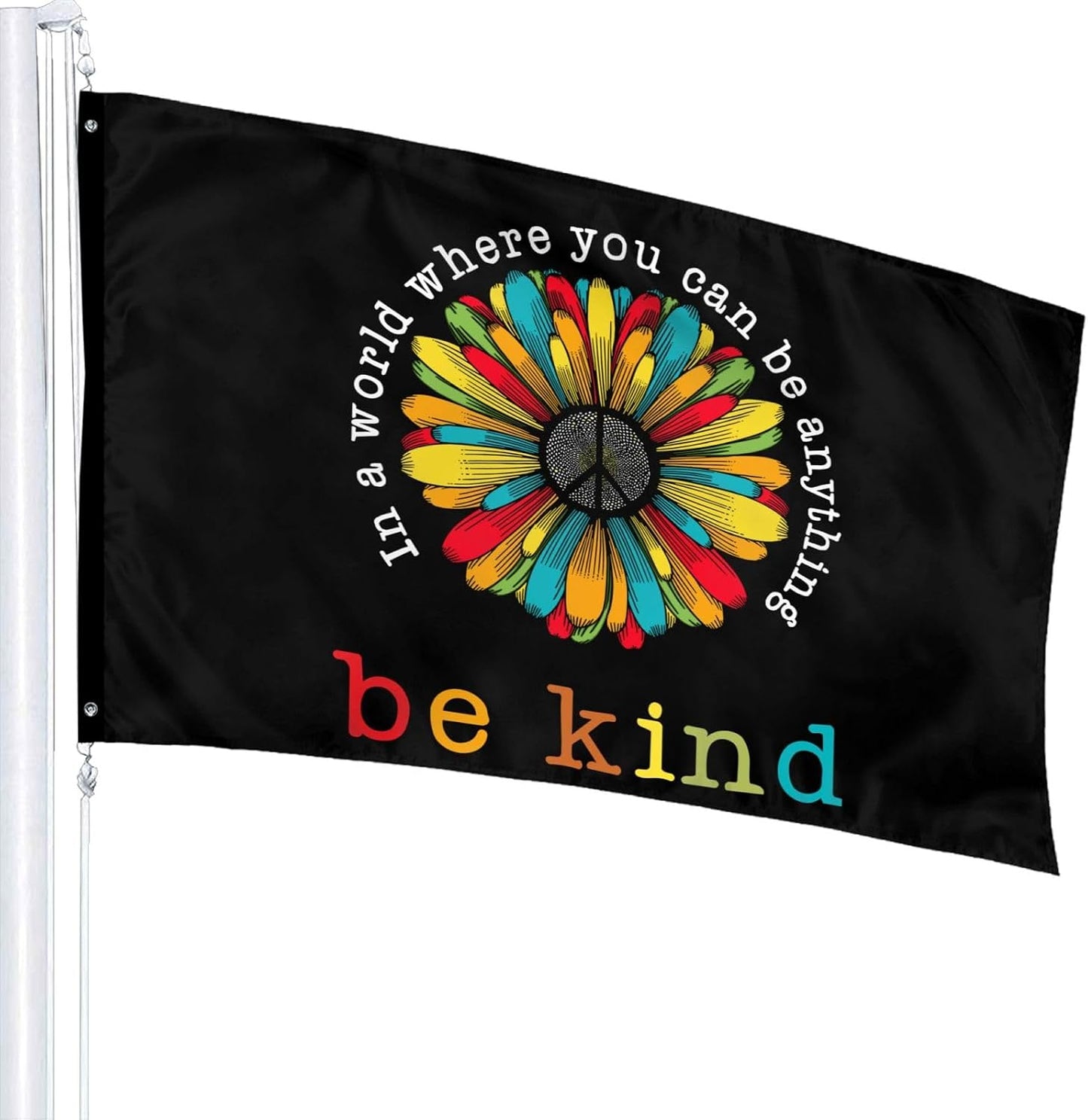 Bandera hippie girasol de la paz 3x5ft para jardín