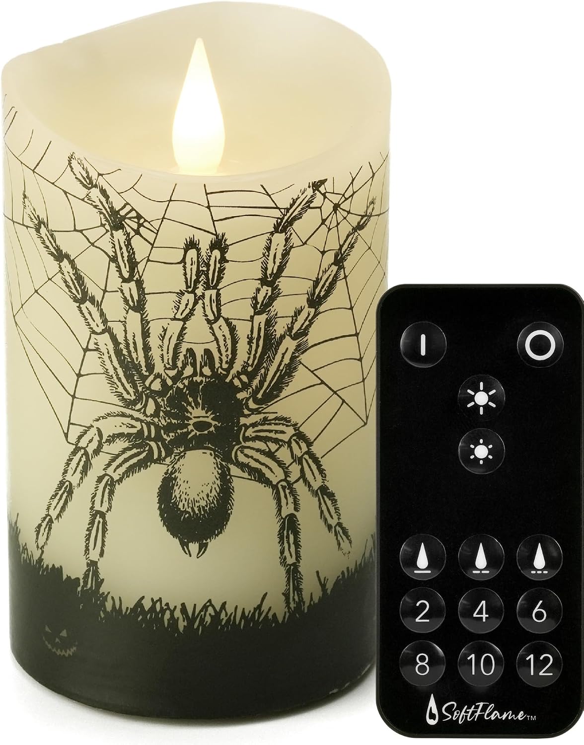 Velas LED Halloween con control remoto 7.6x12.7cm pilar cera real