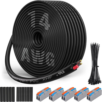 Cable eléctrico 14/2 PVC trenzado para lámpara automotriz 100ft