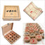 Set Xiangqi madera haya con caja y tablero cuero