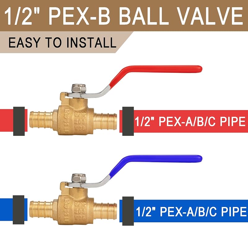 20 Pzas Válvula Bola Crimpado PEX-B 1/2"