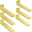 Soportes estantes flotantes 12" 6 Pzas dorado 200lb