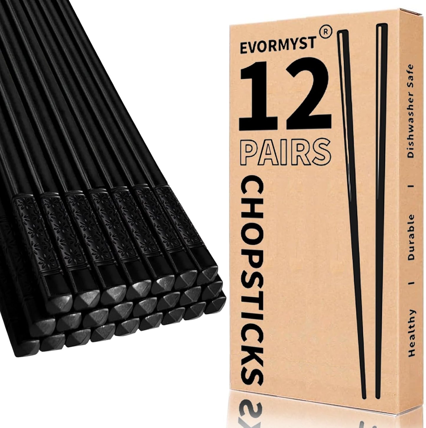 12 Pzas Palillos Fibra Vidrio Reutilizables Negros