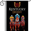 Bandera jardín Kentucky Run for The Roses doble cara negro