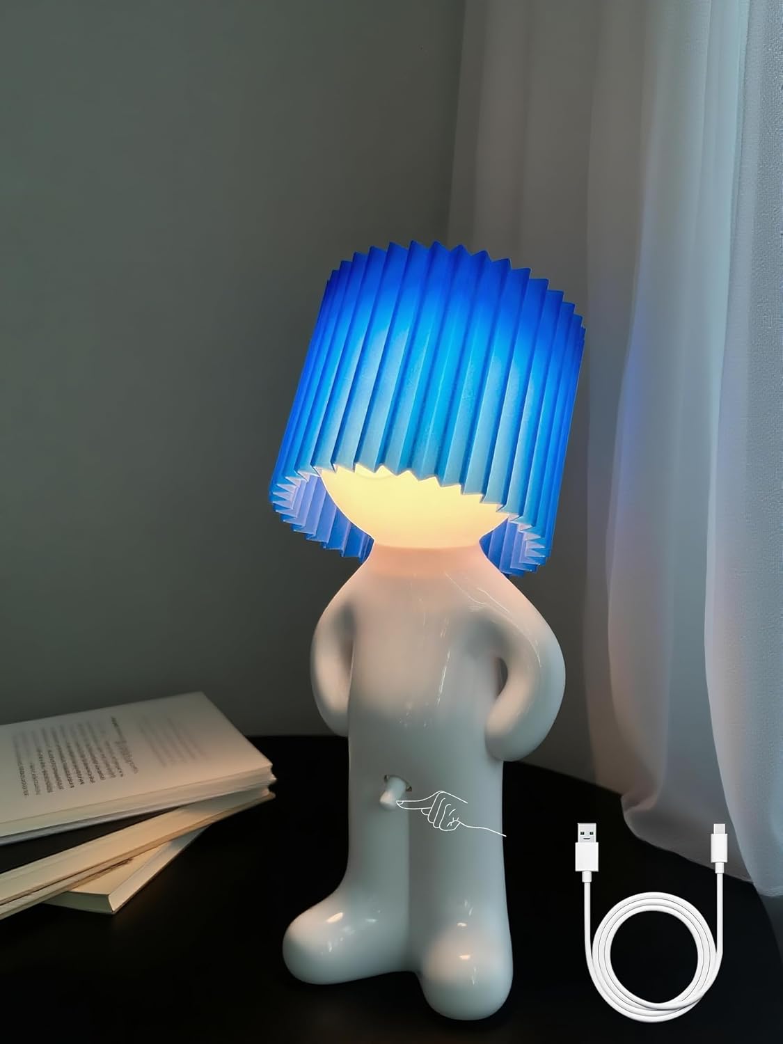 Luz nocturna recargable regalo para él y ella azul