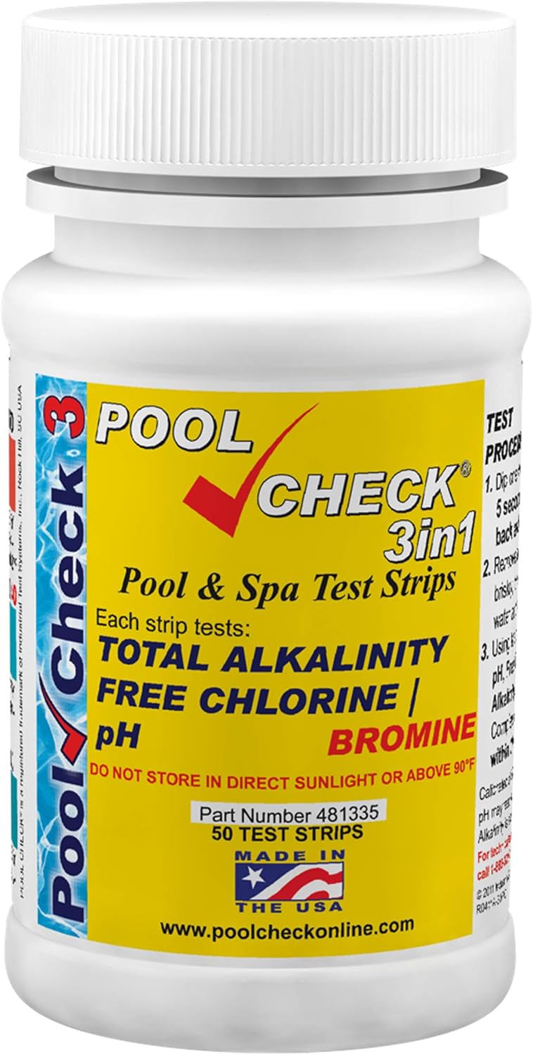 Tiras prueba piscina 3 en 1 4 parámetros Cloro pH