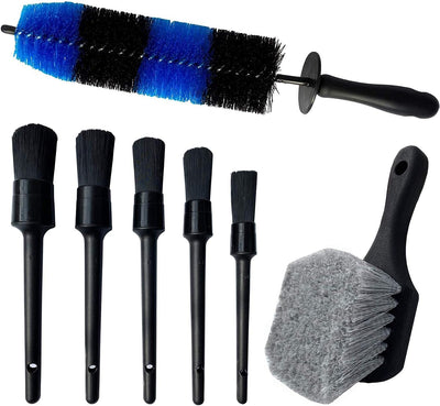 Set 7 Cepillos Ruedas Neumáticos 17" Kit Lavado Auto
