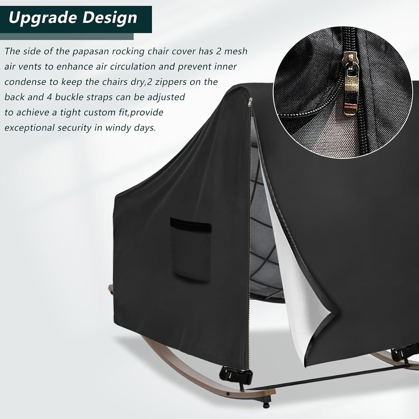 Funda silla balancín al aire libre impermeable negra