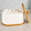Dispensador hisopos algodón blanco doble compartimento bambú