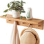 Perchero madera roble 20" 5 ganchos estante flotante