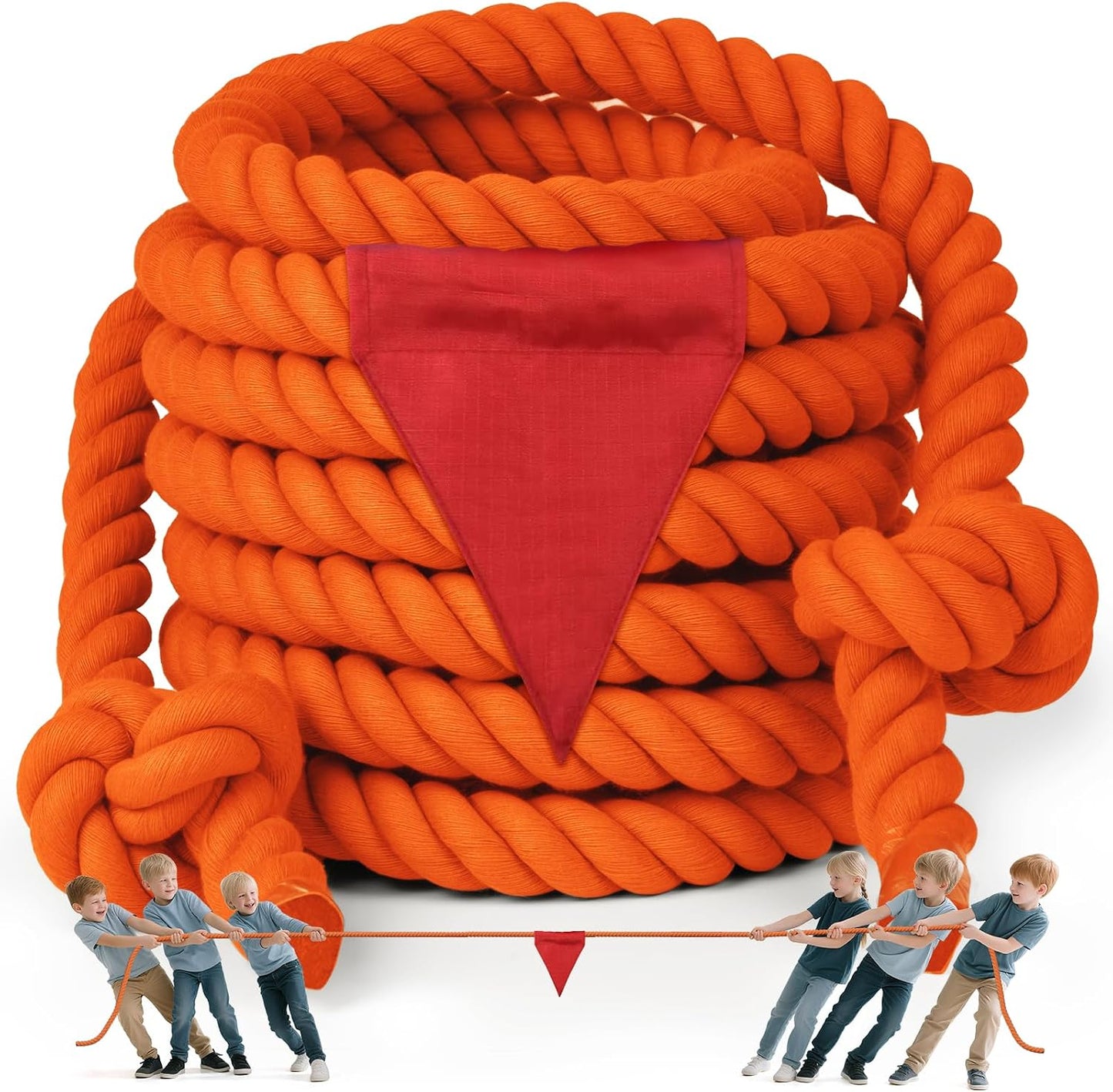 Cuerda tira y afloja con bandera 40ft algodón suave para set