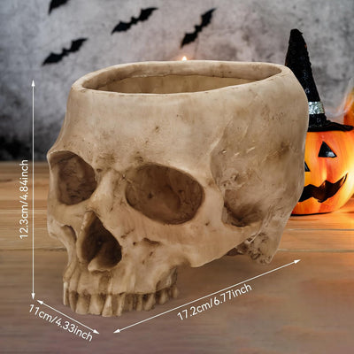 Maceta calavera realista para suculentas y cactus gótico