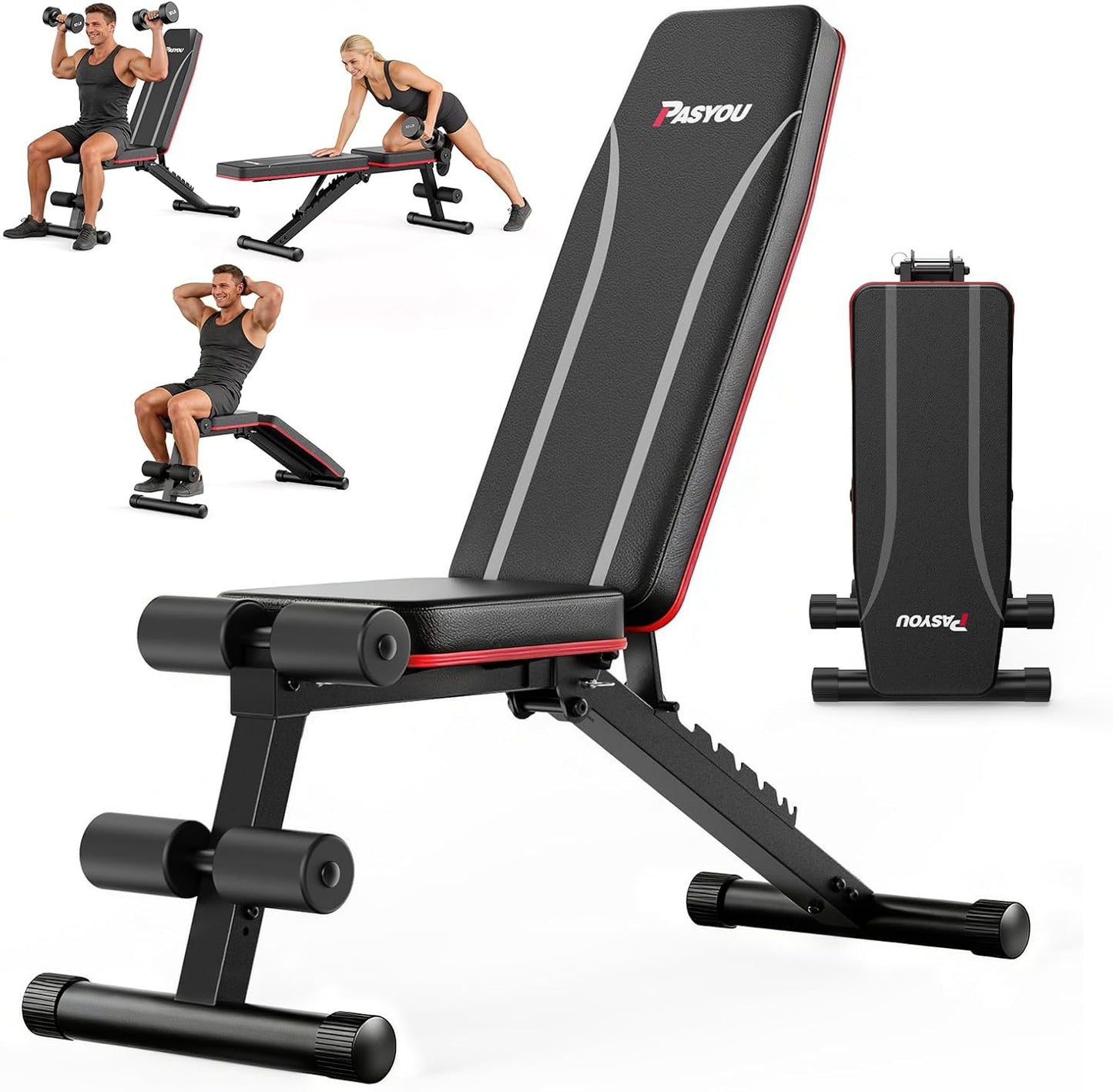 Banco ajustable 660lb inclinable plegable con mancuernas