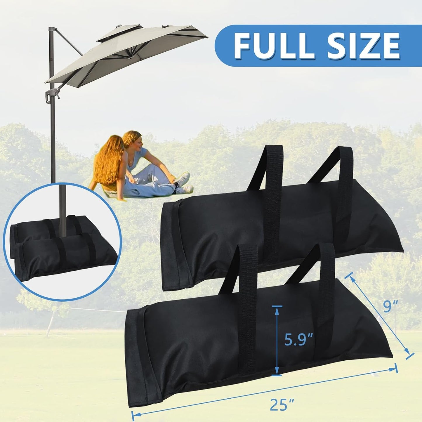 Bolsas arena rellenables para sombrilla patio 110lb