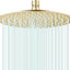 Cabezal ducha lluvia acero inox F-oro cepillado