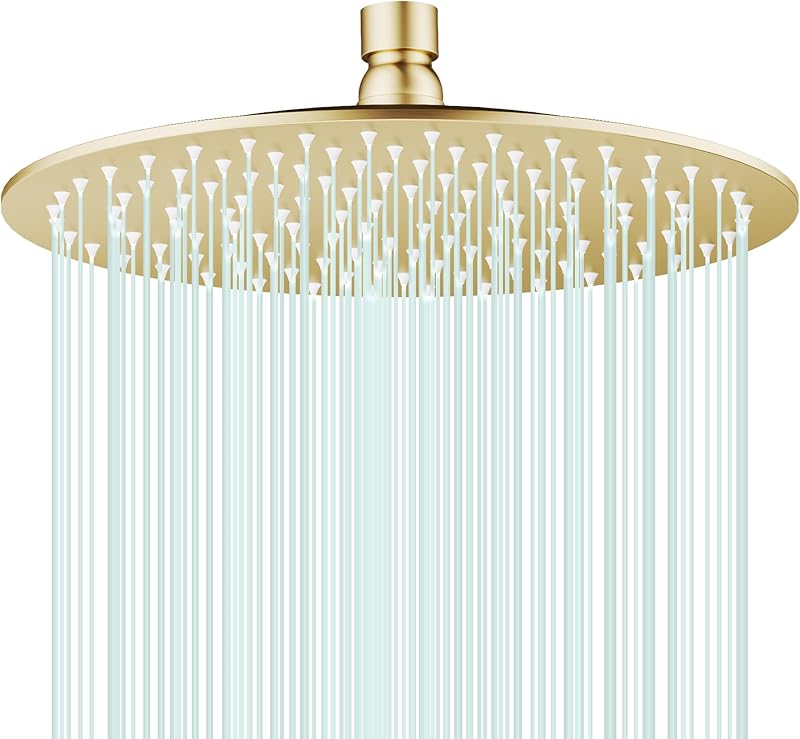 Cabezal ducha lluvia acero inox F-oro cepillado