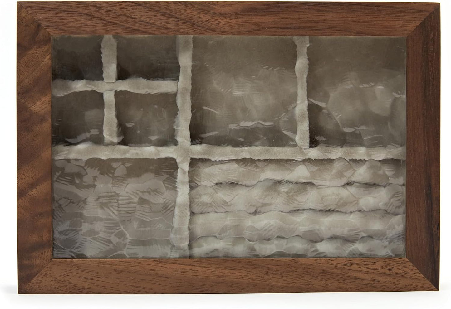 Caja joyería madera nogal marrón múltiples compartimentos