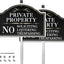 2 Carteles Propiedad Privada Aluminio 12x8pulg con Estacas